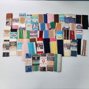 Lot of 57 Vintage Sewing Bias Tape Rick Rack Seam Binding Quilt Binding Many New